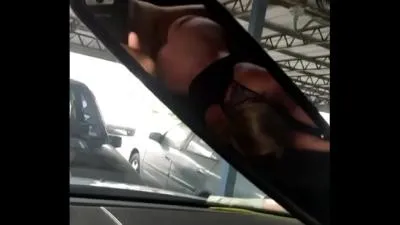 Sexy blonde wife gets fucked by stranger in car